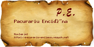 Pacurariu Enciána névjegykártya